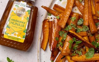 Paahdetut Hunajaporkkanat - resepti