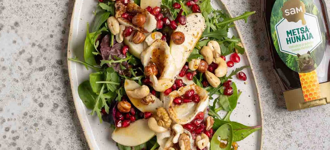 Vuohenjuusto hunaja salaatti - Hunajainen SAM